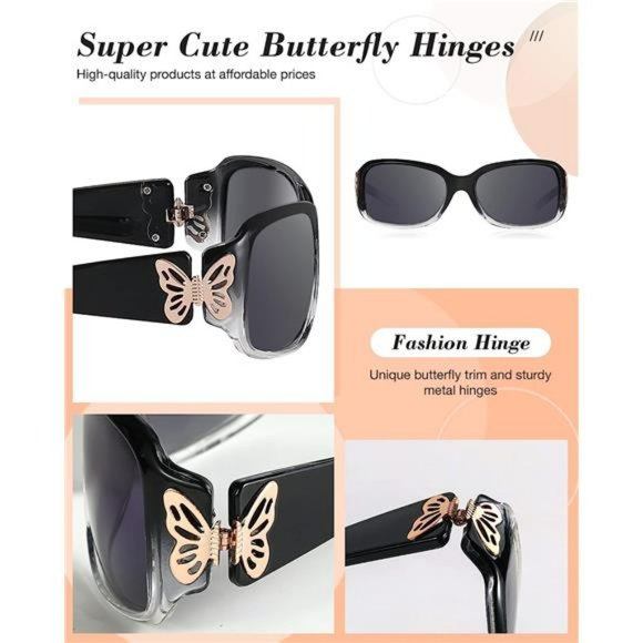 Polarized Sunglasses,  Butterfly Decoration -100% UV Protection  for Women main image 4